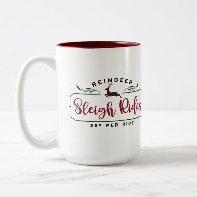 Taza Bicolor Reindeer Sleigh Rides (Izquierda)