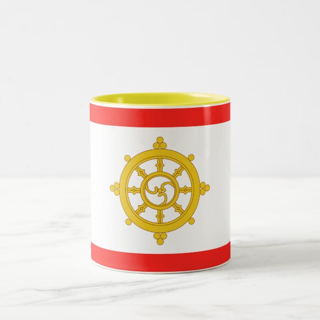 Taza Bicolor Reino de la Bandera Sikkim (Centro)