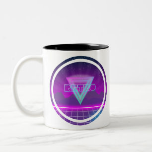 Taza Bicolor rejilla retra de 80s Synthwave