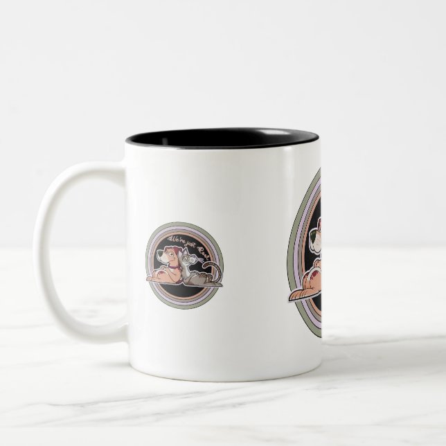 Taza Bicolor Relación de gato de perro (Izquierda)