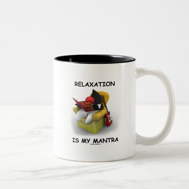 Taza Bicolor Relajación es mi mantra (código Java Duke) (Derecha)