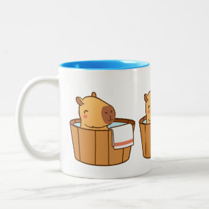 Taza Bicolor Relajando al Capybara Mug Chill Vibes Animal Cof