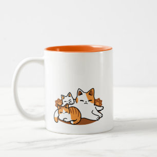 Taza Bicolor Relajando el arte del gato - 'Días de furor perezo