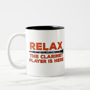 Taza Bicolor Relájese El Clarinet Player está aquí