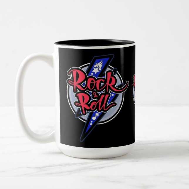 Taza Bicolor Relámpago de roca y rollo (Izquierda)