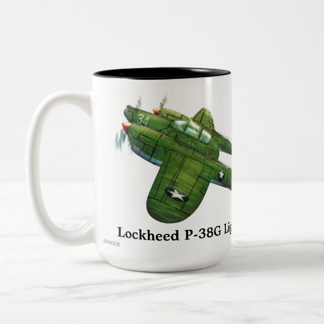 Taza Bicolor Relámpago Lockheed P-38G (Izquierda)