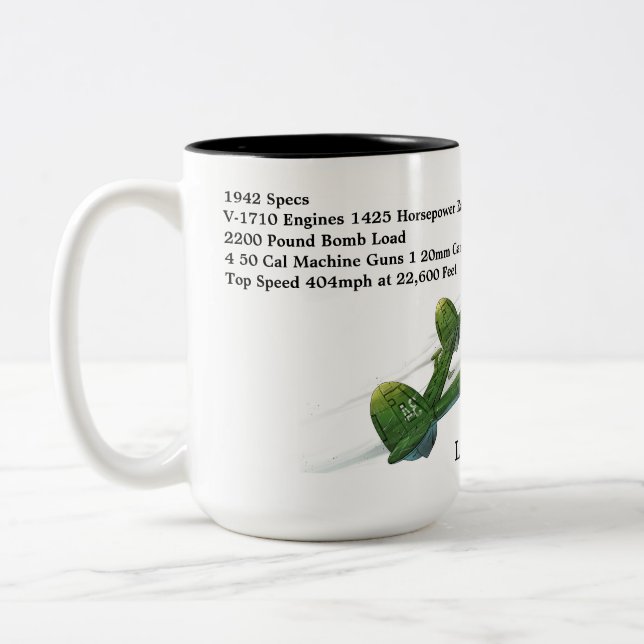 Taza Bicolor Relámpago Lockheed P-38G (Izquierda)