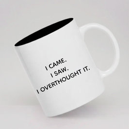 Taza Bicolor Relatable Overthinking Mug Gift for Her or Him