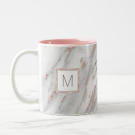 Taza Bicolor Relieve metalizado dorado Rosa Rosa Mármol Gray MO