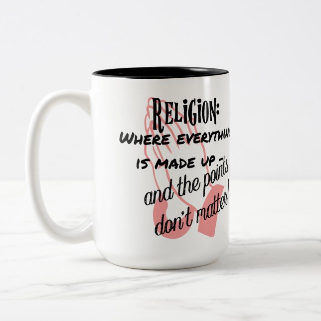Taza Bicolor Religión - donde todo está inventado. (Izquierda)