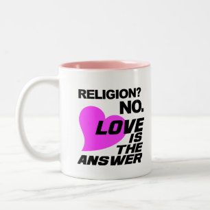 Taza Bicolor Religión y tazón de amor