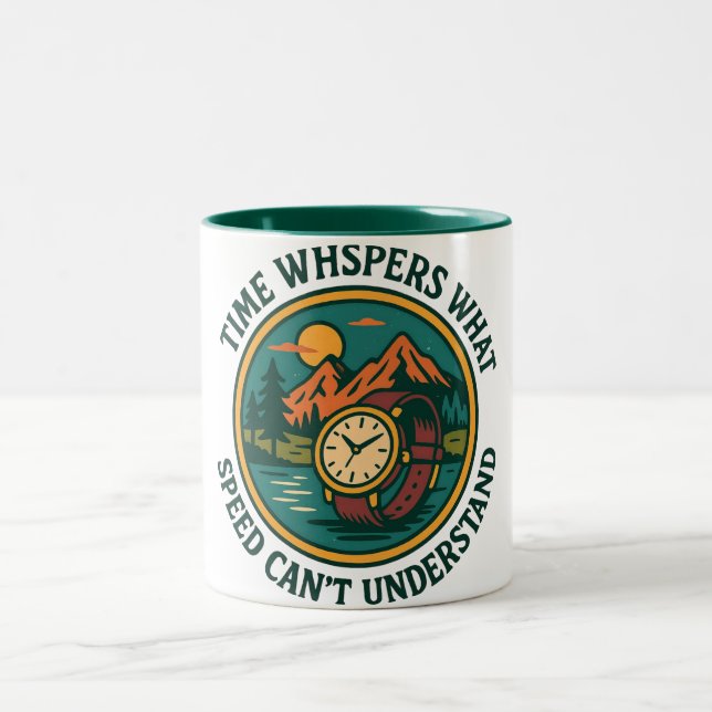 Taza Bicolor Reloj de Montaña Retro (Centro)