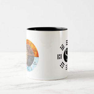 Taza Bicolor Reloj de órganos Bagua Yin Yang