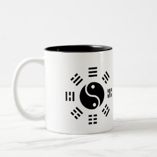 Taza Bicolor Reloj de órganos de MTC Yin Yang Bagua