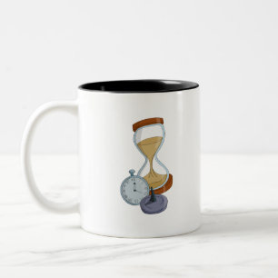 Taza Bicolor Reloj de reloj de arena, de sol y de bolsillo