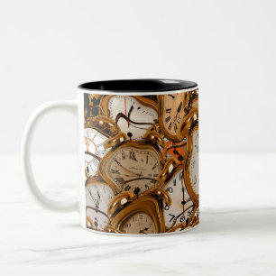 Taza Bicolor Relojes Clocks Office Work School Club Shop Bebe