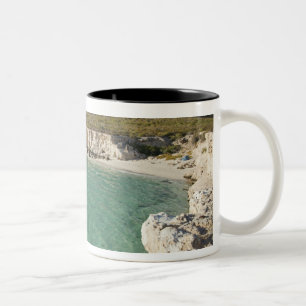 Taza Bicolor Remero de kayak de mar en el Golfo de California e