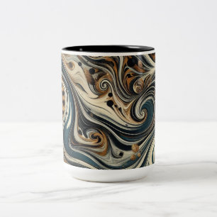 Taza Bicolor Remolino de estampado de leopardo abstracto
