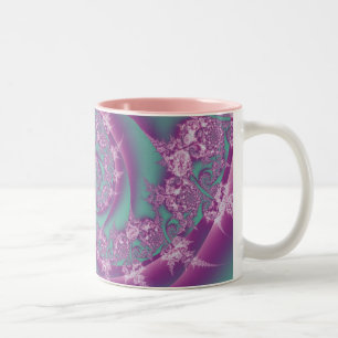 Taza Bicolor Remolino rosado del fractal