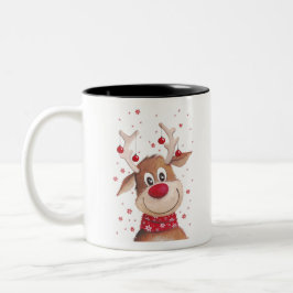 Taza Bicolor Reno del navidad