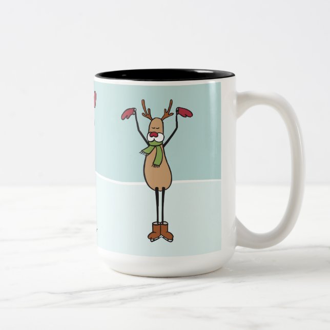 Taza Bicolor Reno lindo del baile - navidad (Derecha)