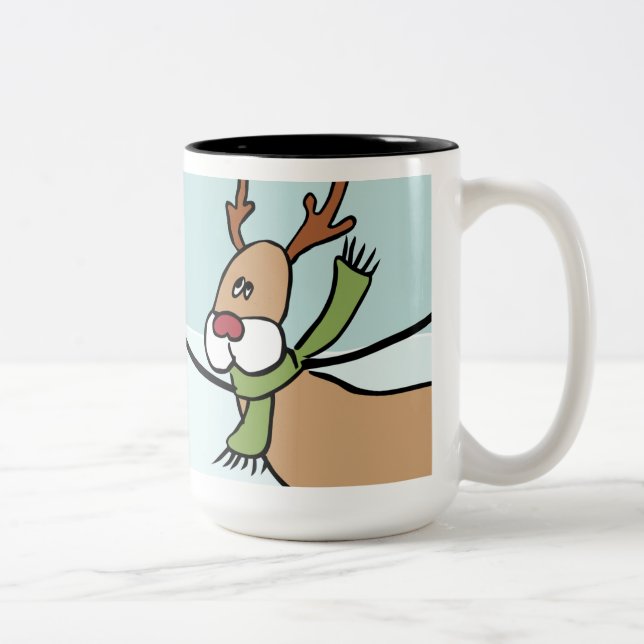 Taza Bicolor Reno lindo del baile - navidad (Derecha)