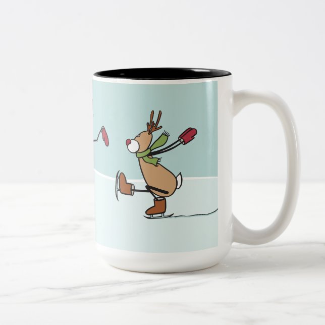 Taza Bicolor Reno lindo del baile - navidad (Derecha)