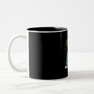 Taza Bicolor Renos de loro Navidad Ornamentos navideños ligeros