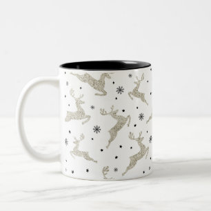 Taza Bicolor Renos plateados