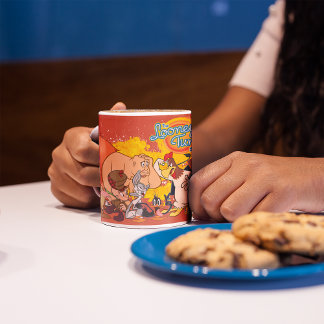 Taza Bicolor Reparto y Logotipo de Looney Tunes Show