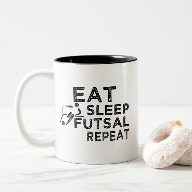 Taza Bicolor Repetir el sueño de la fruta (Con donut)