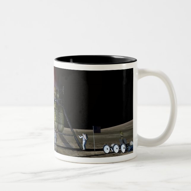 Taza Bicolor Representación artística de una nueva nave espacia (Derecha)