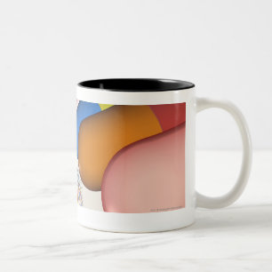Taza Bicolor Representación colorida de un filamento de la DNA