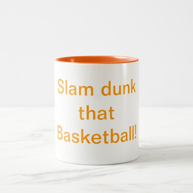 Taza Bicolor Reproche el Humor del Baloncesto (Centro)