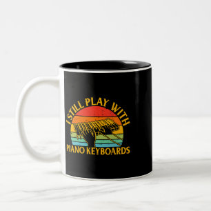 Taza Bicolor Reproductor de teclado de piano que aún juego con 