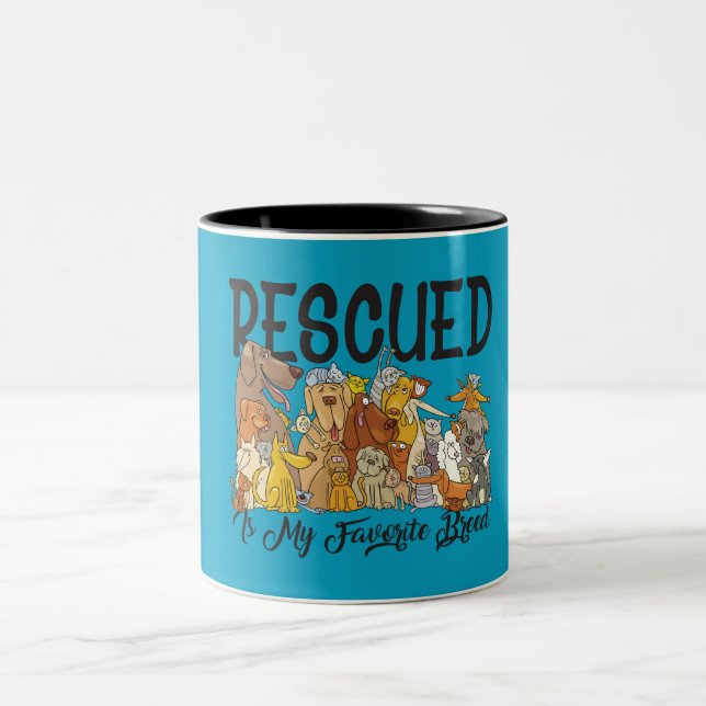 Taza Bicolor Rescatado es mi cerdo favorito (Centro)