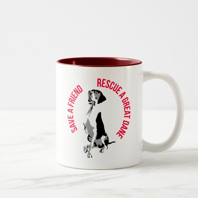 Taza Bicolor Rescatar un Gran Danés (Derecha)