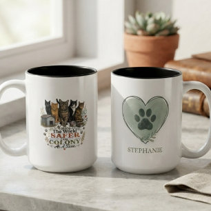 Taza Bicolor Rescate de Gatos de la Comunidad Terrosa Compasiva