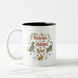 Taza Bicolor Rescue, Adopt, Love