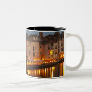 Taza Bicolor Restaurantes a lo largo del río l'Herault. L'Herau