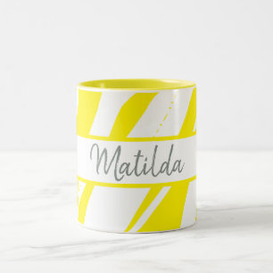 Taza Bicolor Resumen amarillo personalizado