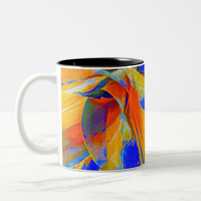 Taza Bicolor Resumen azul y Naranja (Izquierda)