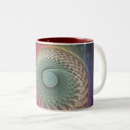 Taza Bicolor Resumen De Arte Fractal Moderno Y Colorido