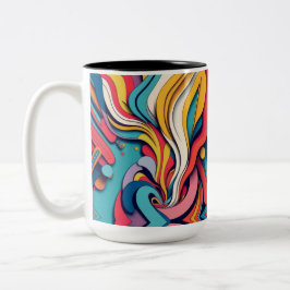 Taza Bicolor Resumen de arte sobre café con dos tontos