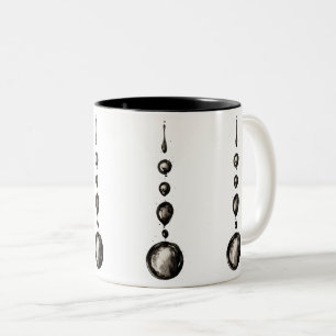 Taza Bicolor Resumen de caídas de agua de tinta negra en línea