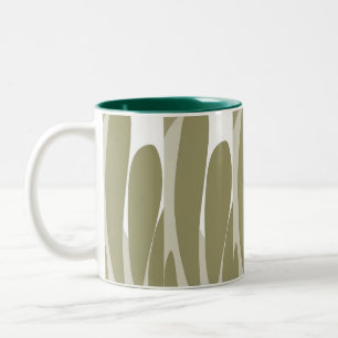 Taza Bicolor Resumen de hojas y curvas