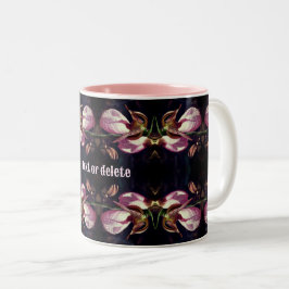 Taza Bicolor Resumen de orquídeas de dama rosa personalizado