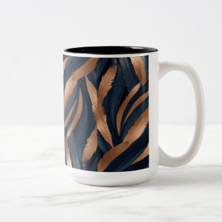 Taza Bicolor Resumen del cobre de la marina Brush Mug