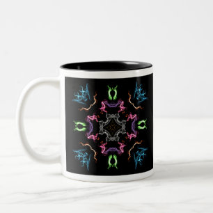 Taza Bicolor Resumen del dibujo digital de Mandala