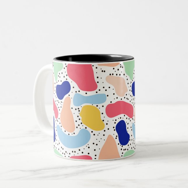 Taza Bicolor Resumen divertido niños lindos modernos y divertid (Anverso izquierdo)